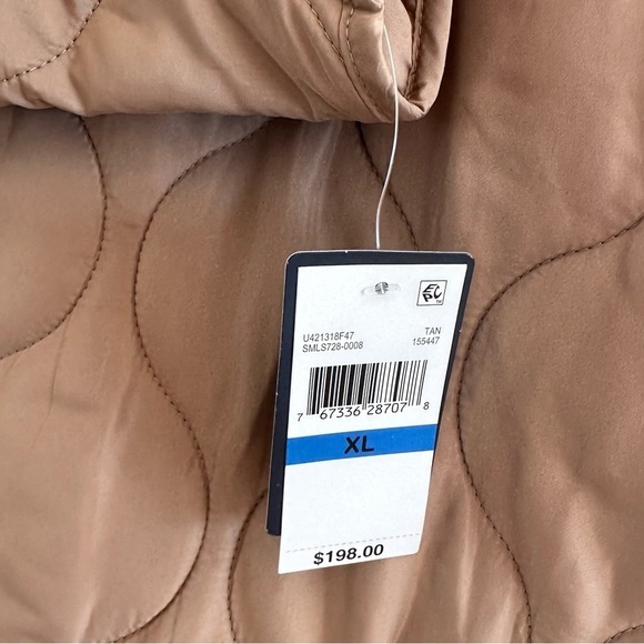 Lucky Brand tan quilted mandarin collar cropped boxy puffer chore jacket XL - Picture 4 of 7